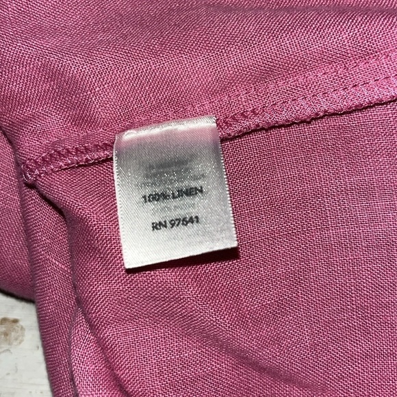 J Jill Womens Linen Dress Pink Sleeveless Hoodie Knot Button | size medium - Picture 7 of 8